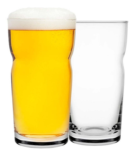 48 Vasos Para Cerveza Vidrio Templado 410 Ml - 48 Pzas Color Transparente