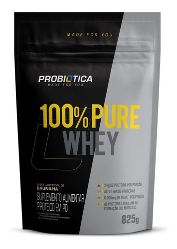 Whey Protein 100% Pure Iogurte C/ Coco Refil 900g Probiótica Sabor Iorgute com Coco