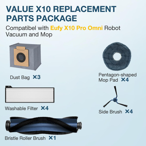 Peças De Reposição Para O Kit De Vácuo Eufy X10 Pro Omni Rob