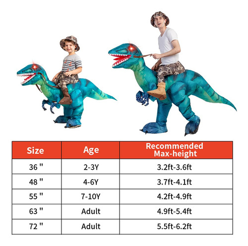 Envío Gratis Disfraz Inflable De Dinosaurio Goosh T Rex For