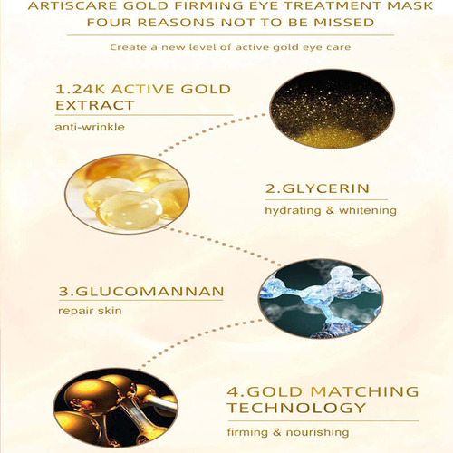 Máscara Para Ojos Golden Lady, Hidratante, Aclaradora, Circu