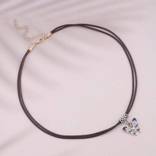 Zeshimb Gargantilla De Mariposa De Plata Bohemia, Collar De