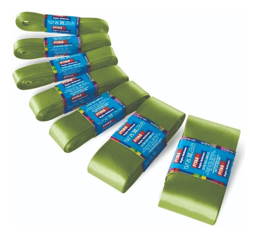 Fita De Cetim 38mm Pink -10 Metros Cor Verde-musgo Lisa