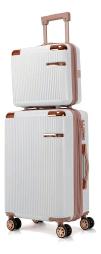 Kit Mala Viagem 23 Kilos Com Ziper Estensor + Frasqueira Branco