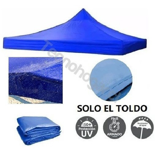 Imagen 2 de 9 de Lona Carpa Repuesto Toldo Plegable 3x3 Mts Jardin