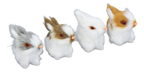 Lindo Adorno De Peluche De Conejito, 4 Unidades, Juguete De
