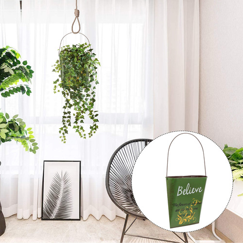 Cubo De Flores De Hojalata Para Pared Decorado