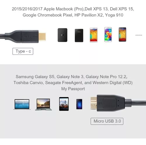 Conectores Micro B USB 3.0 Cable de disco duro externo de 5 Gbps Cable HDD  para Samsung S5 Note3 para Toshiba WD Seagate HDD Cables de alambre de