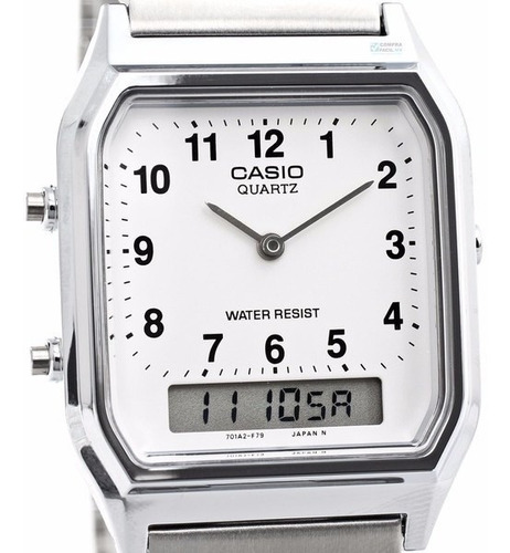 Reloj Casio Aq230 Plata - Retro - 100% Original - Cfmx