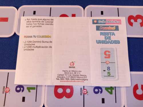 Imagen 4 de 6 de Domino Resta De Unidades 28 Pz Plastico Rigido Impreso