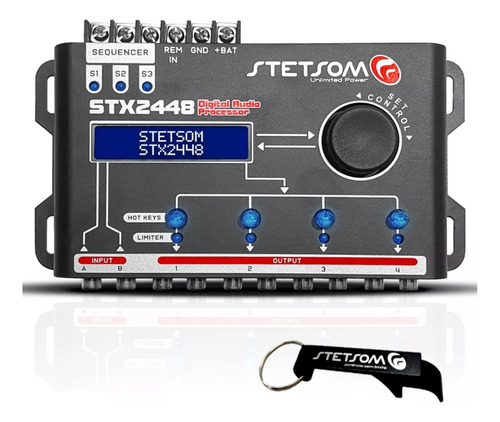 Processador De Audio Stetsom Stx2448 Digital 4 Canais