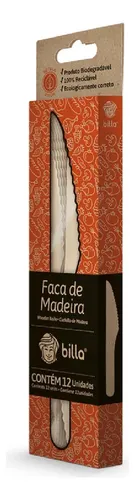 comprar Kit 5cx Com 12und De Faca De Madeira Billa 16,5cm