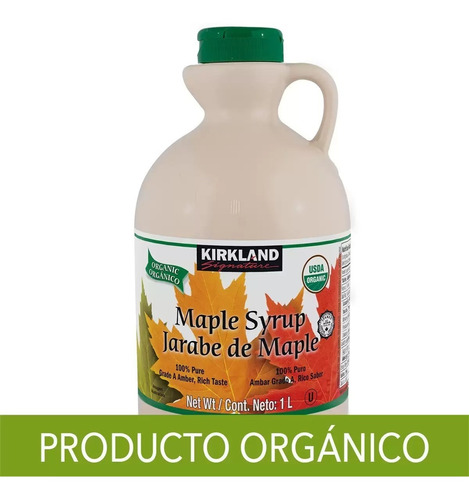 Jarabe De Maple Orgánico 1 Litro Kirkland Syrup 100% Puresa