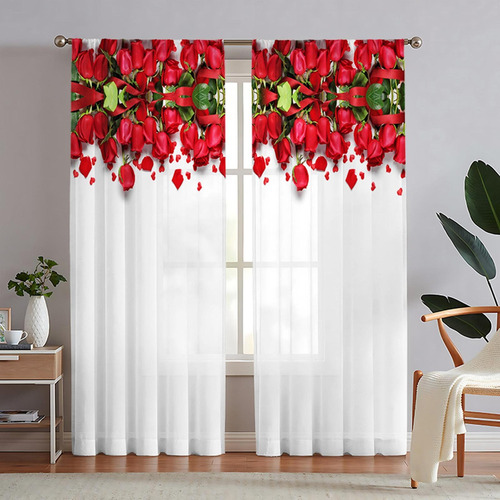 Am 2 Cortinas De Gasa Para Ventanas Para Comedor, Cocina,