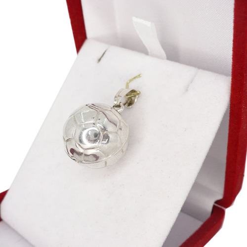 Dije Pelota De Futbol Grande Medalla Mundial Plata 925 Joyas Color Plateado