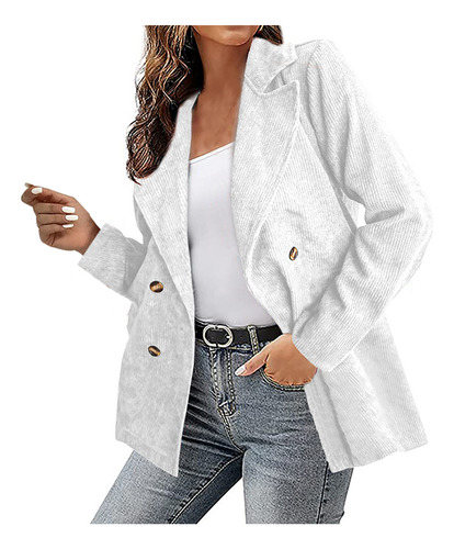 Chaqueta Tipo Blazer Con Doble Botonadura Para Mujer, Color