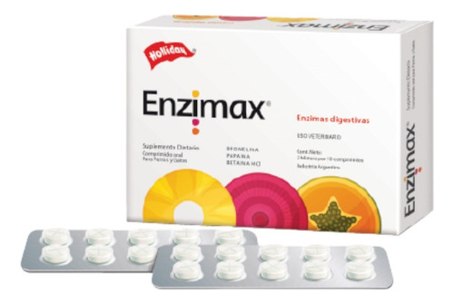 Enzimax Holliday 20 Tabs Enzimas Digestivas Perro Gato