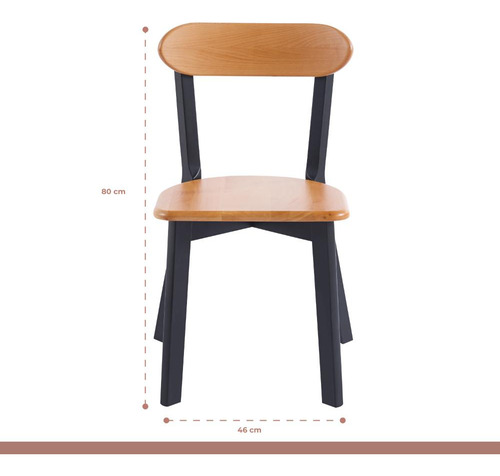 Pack De 2 Sillas Fresno De Madera - Negra