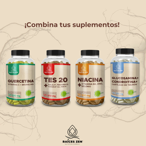 Tongkat Ali, Shilajit y Fenogreco 120 Cáps Precursor Testo, Rendimiento Testosterona Testosterone Raíces Zen Súper Premium