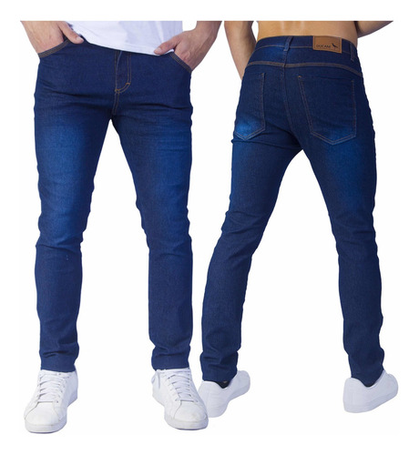Imagem 2 de 8 de Kit 3 Calça Jeans Masculina Slim Original Elastano Lycra