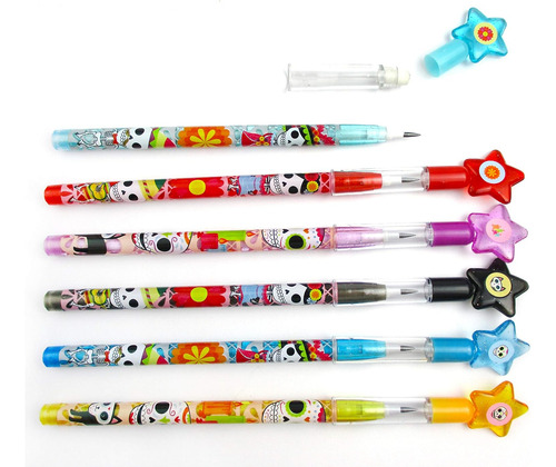 Tinymills 24 Piezas Día De Los Muertos Halloween Lápiz Apila