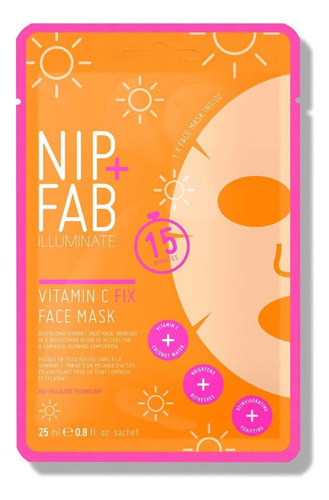Nip + Fab Máscara Facial De Vitamina C Fix Para Rosto Com Ág