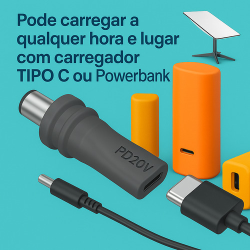 Cabo Adaptador De Alimentação Tipo C Para Dc Starlink Mini