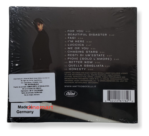 Matteo Bocelli Matteo Hijo Andrea Bocelli Disco Cd