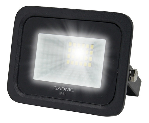 Reflector Led Blanco 20w Exteriores Alta Potencia Ip65 Carcasa Negro