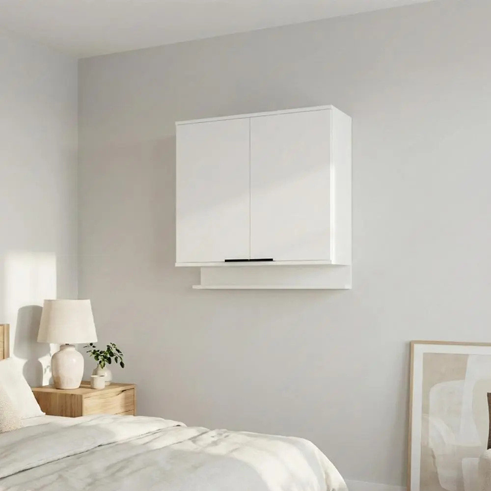 Armário Aéreo 2 Portas Miami Carraro Branco Dormitório