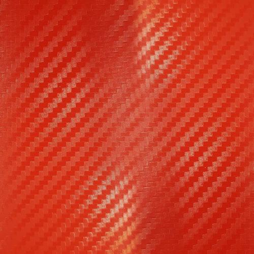 Vinilo Simil Fibra De Carbono Rojo 1,52x0,50mts. Ploteo Auto