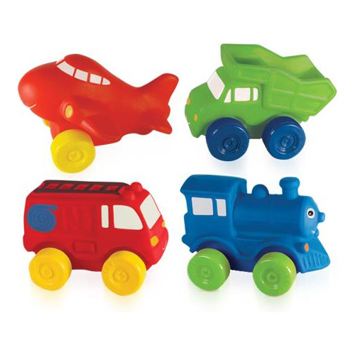 Set 4 Vehiculos Coleccionables Avion Tren Camion Bomberos