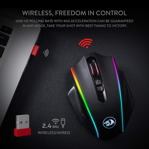 Mouse Inalambrico Redragon M686 16000 Dpi 8 Botones 45 Horas