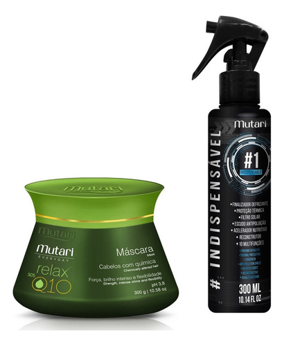 Máscara Relax Sos Q10 Pós Quimica Mutari 300g E Finalizador