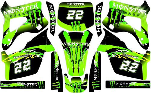 Calcos Kawasaki Kx125-250 94-98 Competicion Kit Mons