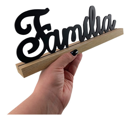 Imagem 10 de 10 de Enfeite De Mesa Palavra Família Decorativa Letreiro Estante