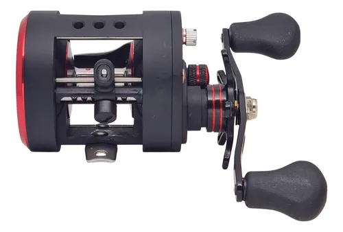 comprar Reel Rotativo Caster Bellator 307 Manija Doble 7 Rulemanes Color Rojo - Manija Izquierda