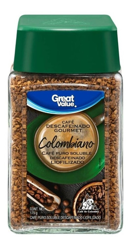 Café Colombiano Soluble Descafeinado Liofilizad Soluble 175g