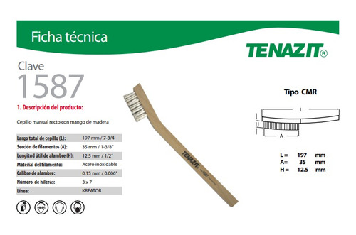 Cepillo Manual Inox Mango Madera Austromex 1587 7-3/4 X 7/16
