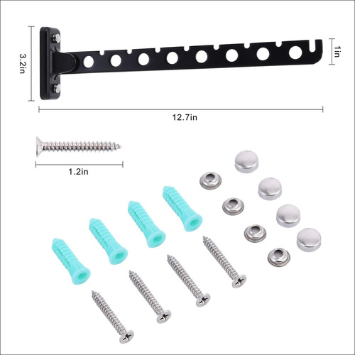 Perchero De Pared Para Colgar Ropa Cottage Life, Negro