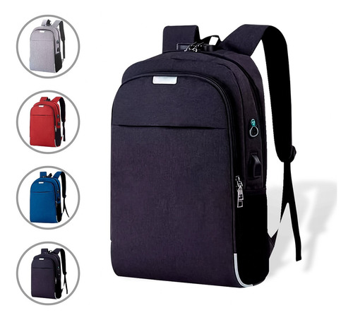 Mochila anti-roubo para notebook Shop Tudo Mochila anti-roubo preta 35L