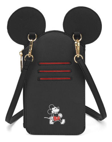 Bolsa Feminina Porta Celular Mickey Mouse Disney Original Cor Preto