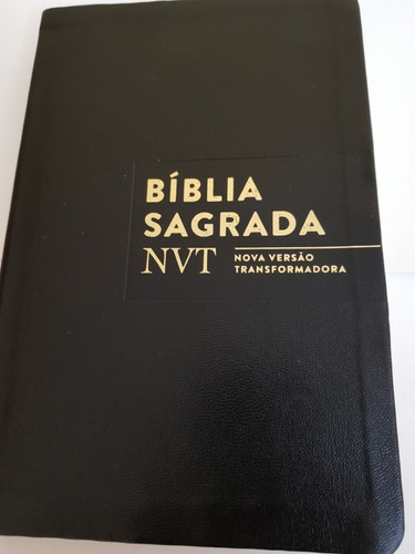 Bíblia Nvt Luxo Capa Preta Tipo Corino Lançamento