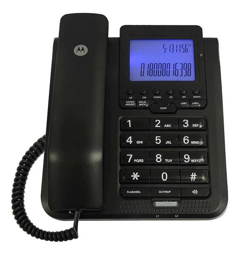 Telefono Alambrico Motorola Moto2lx Dos Lineas Flash Negro