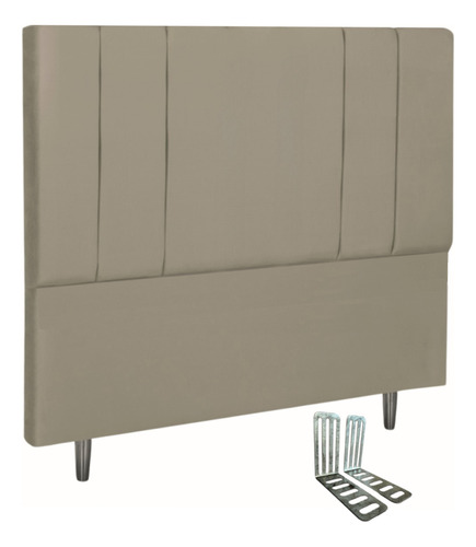 Cabeceira Casal Estofada Lizz 140cm Veludo Com Frames Cor Cappuccino