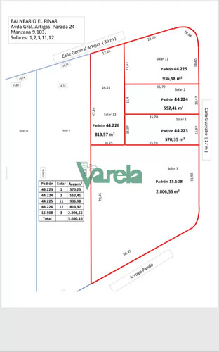 Terreno De 5608 M2 Pinar Sur , En Venta .
