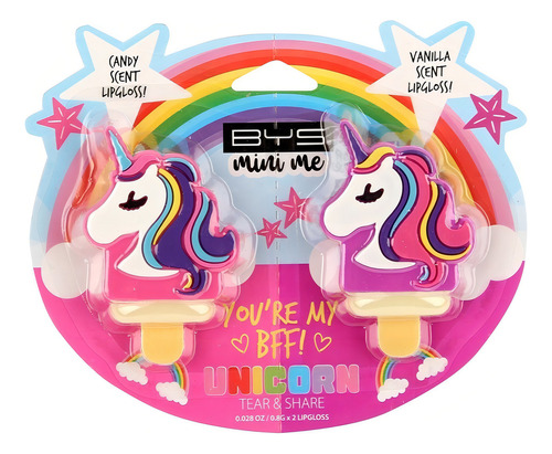 Gloss Para Labios 2 Piezas Bys Mini Me Color Unicorn