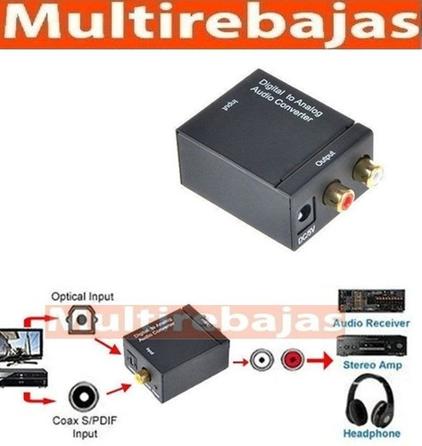 Imagen 4 de 7 de Convertidor De Audio Optico Toslink Coaxial A Rca Analogico