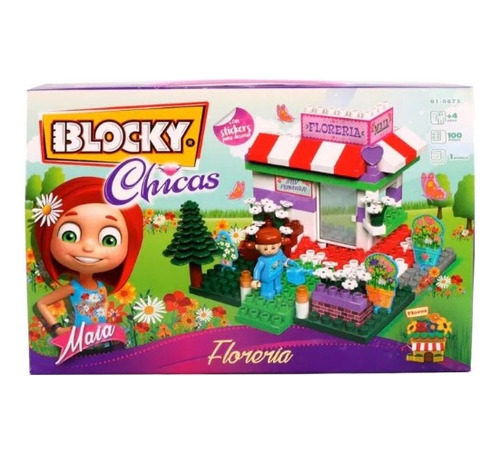 Bloques Blocky Chicas Florería 100 Piezas Con Muñeco - Lanus