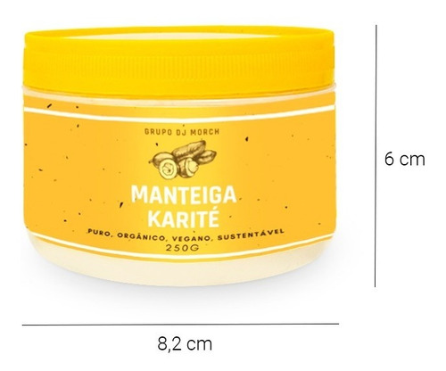 Imagem 4 de 5 de Manteiga De Karité Pura 100% Vegana 250gr Entrega Rápida